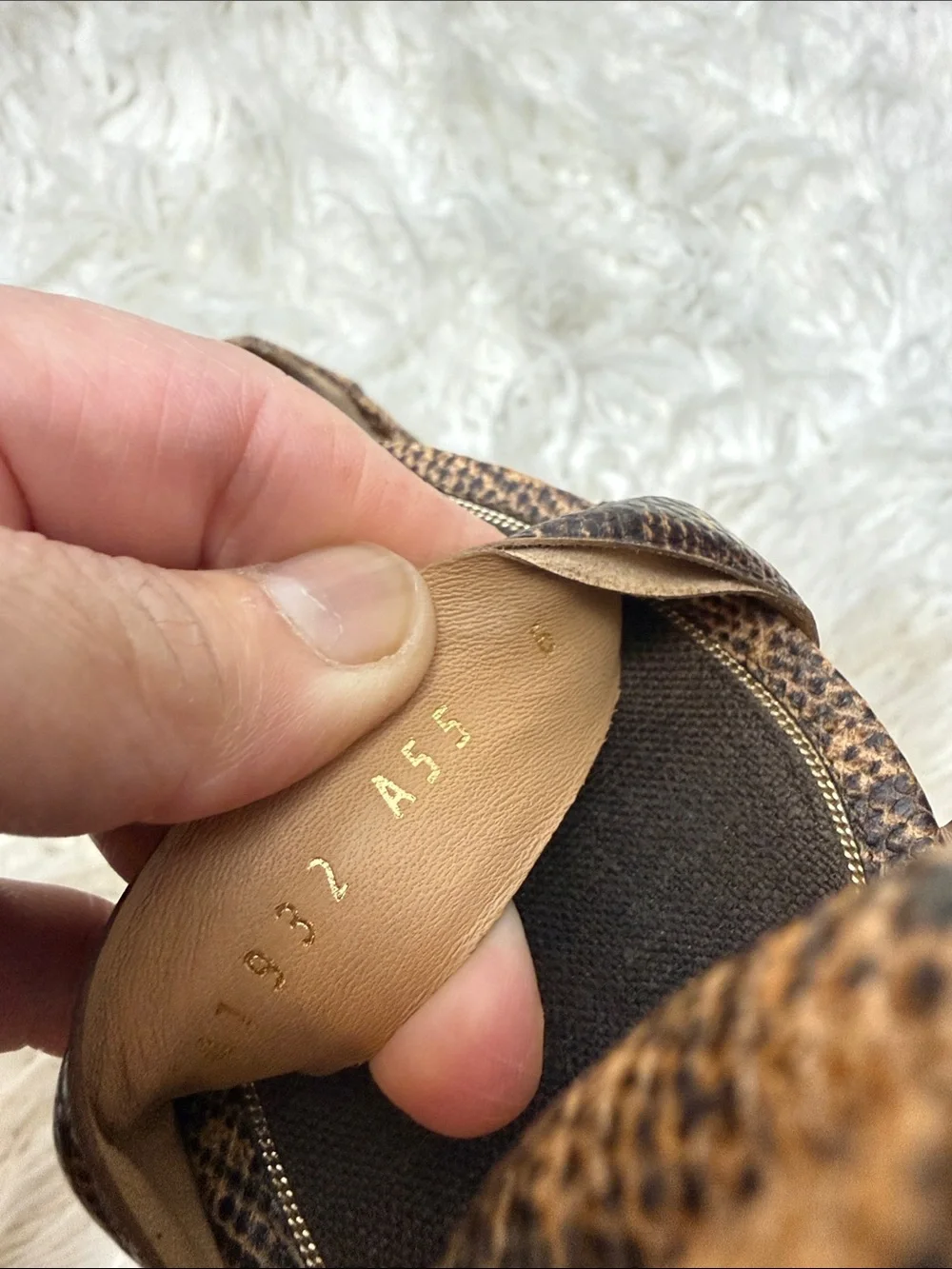 RARE Salvatore Ferragamo Brown Snakeskin Crisscross Strap Heels size 6 to 6.5